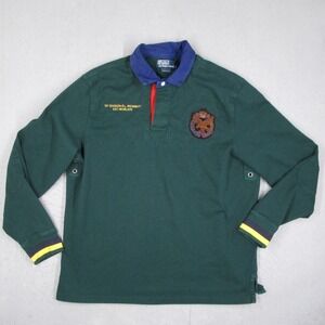 Polo Ralph Lauren Mens XL Green 1st Division Regiment Rugby Shirt Bullion Crest